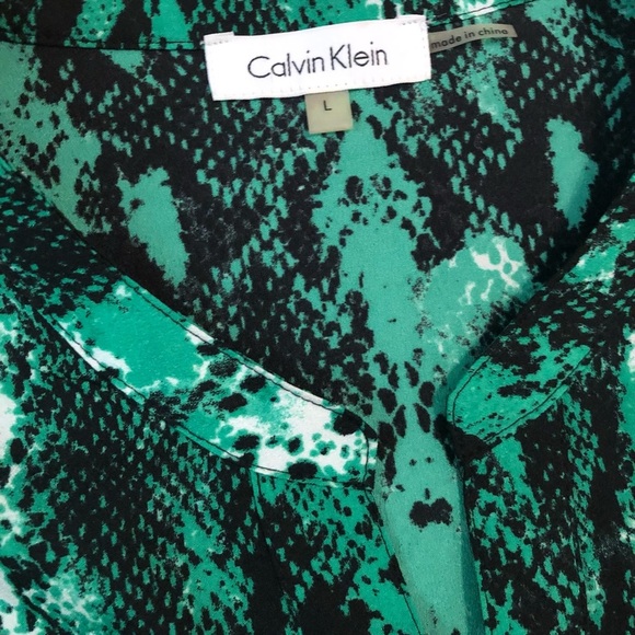 Calvin Klein Snakeskin Reptile Blouse - Picture 2 of 4